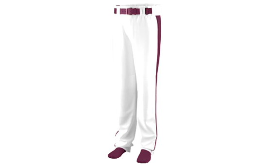 Triple Play White/Maroon Baseball Pant
