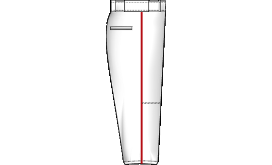 Prostar White and Red Piped Pant