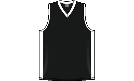 V-Neck Dryflex Black Basketball Jersey