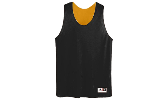 Black and Gold Tricot Mesh Reversible Tank