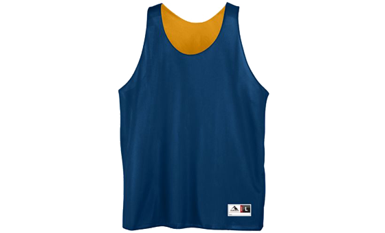 Navy and Gold Reversible Mini Mesh League Tank