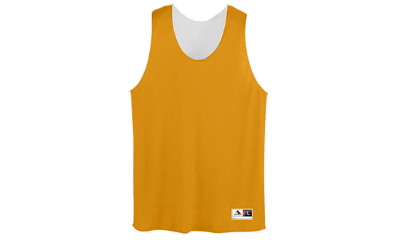 Gold and White Tricot Mesh Reversible Tank
