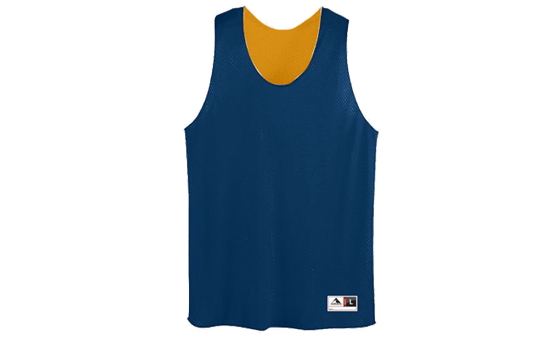 Navy and Gold Tricot Mesh Reversible Tank