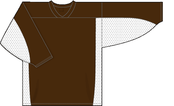 League Series Knit Jersey with Dura Star Mesh in Brown/White