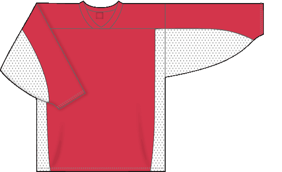 League Series Knit Jersey with Dura Star Mesh in Red/White