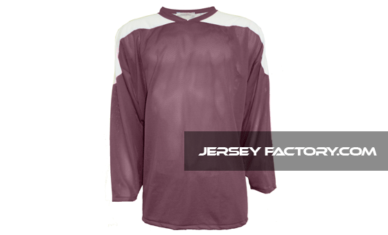 Polyknit League Series Jersey in Maroon/White