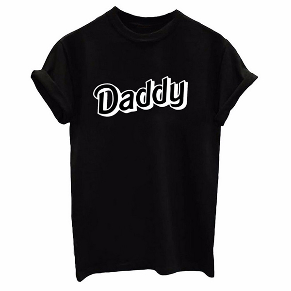 Letter Printed O Neck Tee For Women