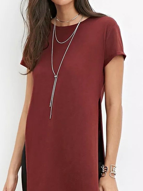 Simple Design Loose Short Sleeve Tee