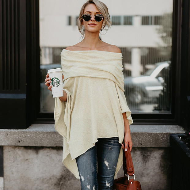 Stylish Sexy Boat Neck Irregular Hem Shirt