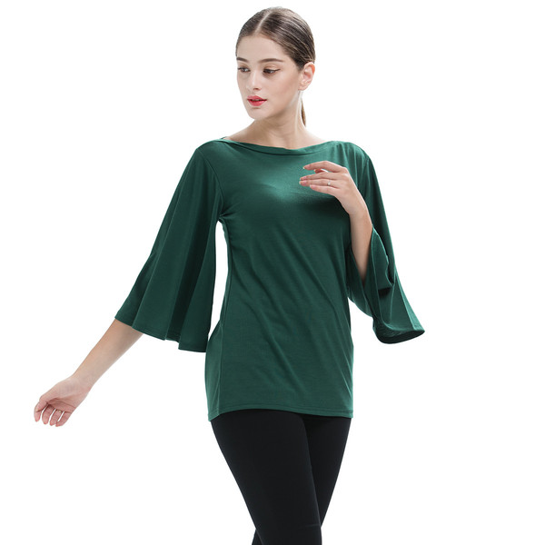 All Match Flare Sleeve Solid T Shirt Design